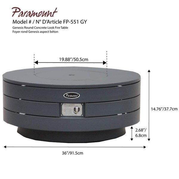 Paramount round firepit table